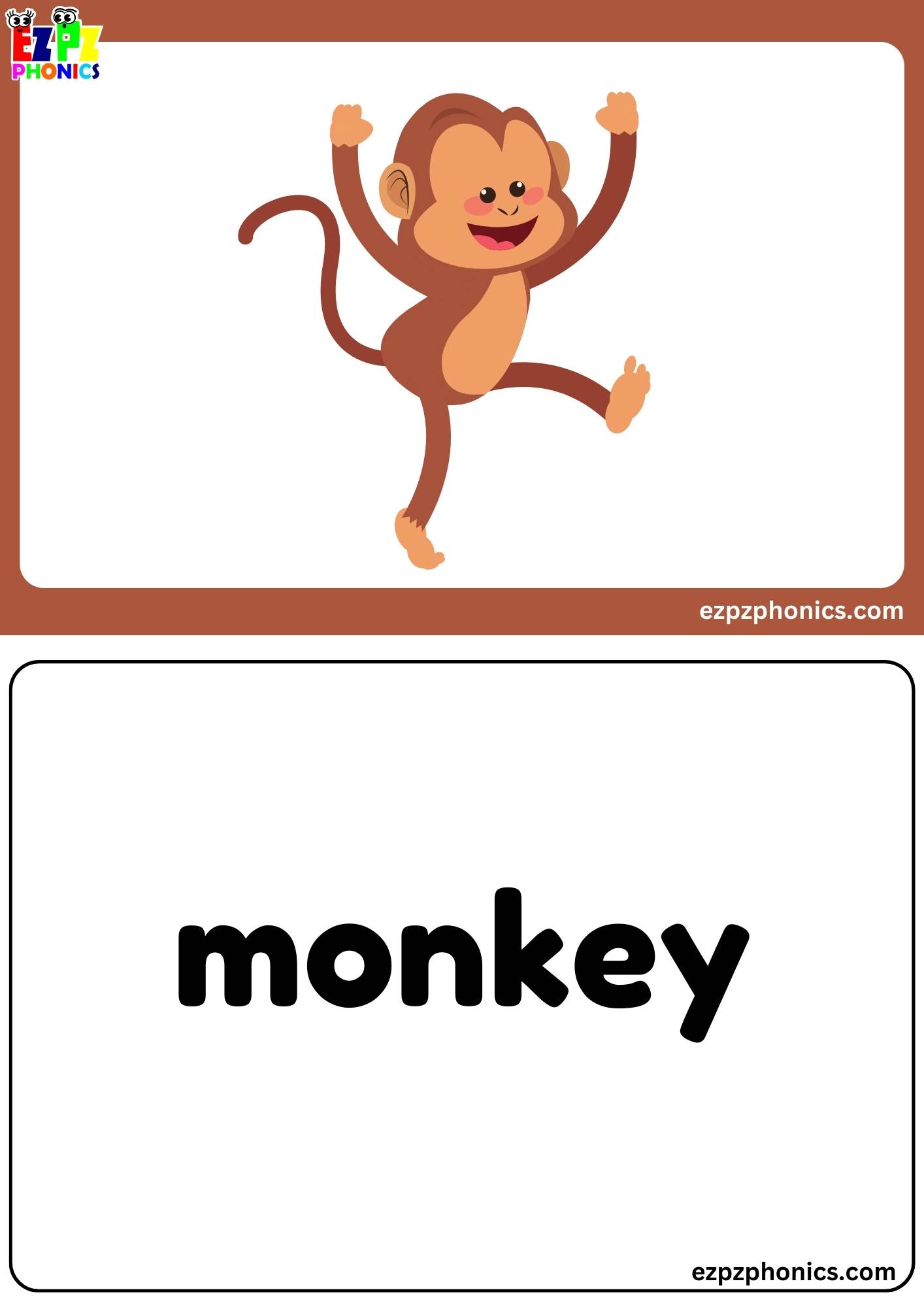 Letter M Free Kindergarten Phonics Alphabet Letter Sounds Flashcards. Words on the Back.